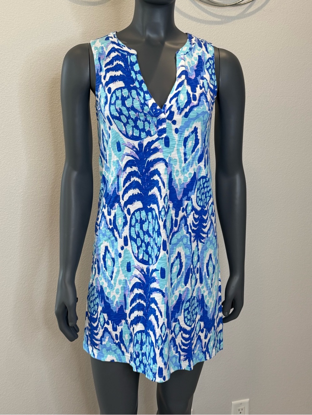 Lilly Pulitzer Dev Dress in Serene Blue Tropical Me Print Size XS Sleeveless